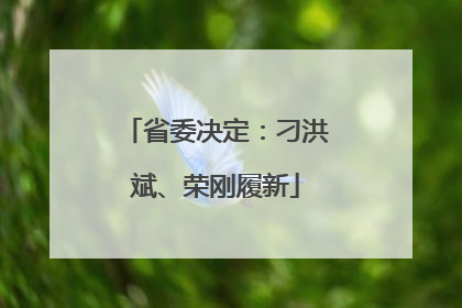 省委决定：刁洪斌、荣刚履新